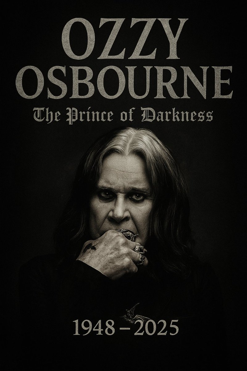 omgitsshakey's tweet image. Incredible sadness - The one and only Prince of Darkness, Ozzy Osbourne, has passed away aged 76. He rocked the world from Birmingham to global fame, and even with Parkinson’s, gave us one final legendary concert in July. Rest in peace, Ozzy your legacy will live on forever 🖤