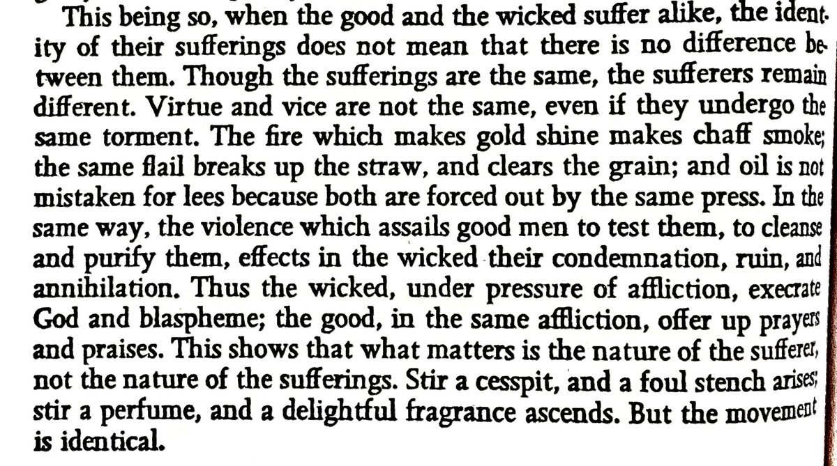 Saint Augustine on the difference between how good and bad people suffer: