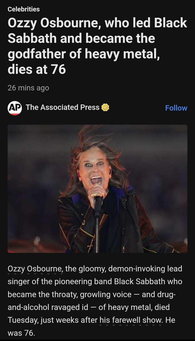 deluxe_pepe's tweet image. Ozzy claimed to be a Christian though he used a lot of Satanic imagery
I hope he met Jesus