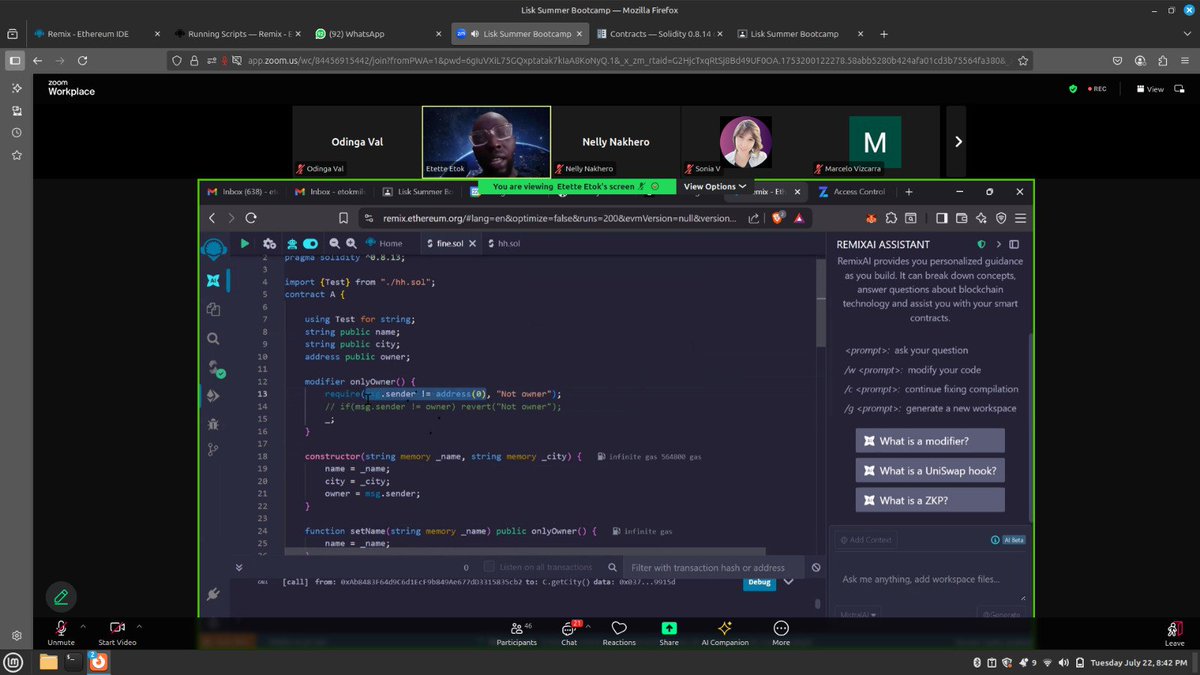 Odinga_Val🦋 (@odinga_val) on Twitter photo Lisk Summer Bootcamp week 2
From introduction to solidity to setting up Foundry for the smart contracts development
Today, we've also explored inheritance, library, events, errors, and error handling. With <a href="/Em_Etok/">Etette Etok 𝕏 🍂 | etette.onchain</a>
Last week Assignment done and dusted. github.com/odingaval/Prof… Lisk Summer Bootcamp week 2
From introduction to solidity to setting up Foundry for the smart contracts development
Today, we've also explored inheritance, library, events, errors, and error handling. With <a href="/Em_Etok/">Etette Etok 𝕏 🍂 | etette.onchain</a>
Last week Assignment done and dusted. github.com/odingaval/Prof…