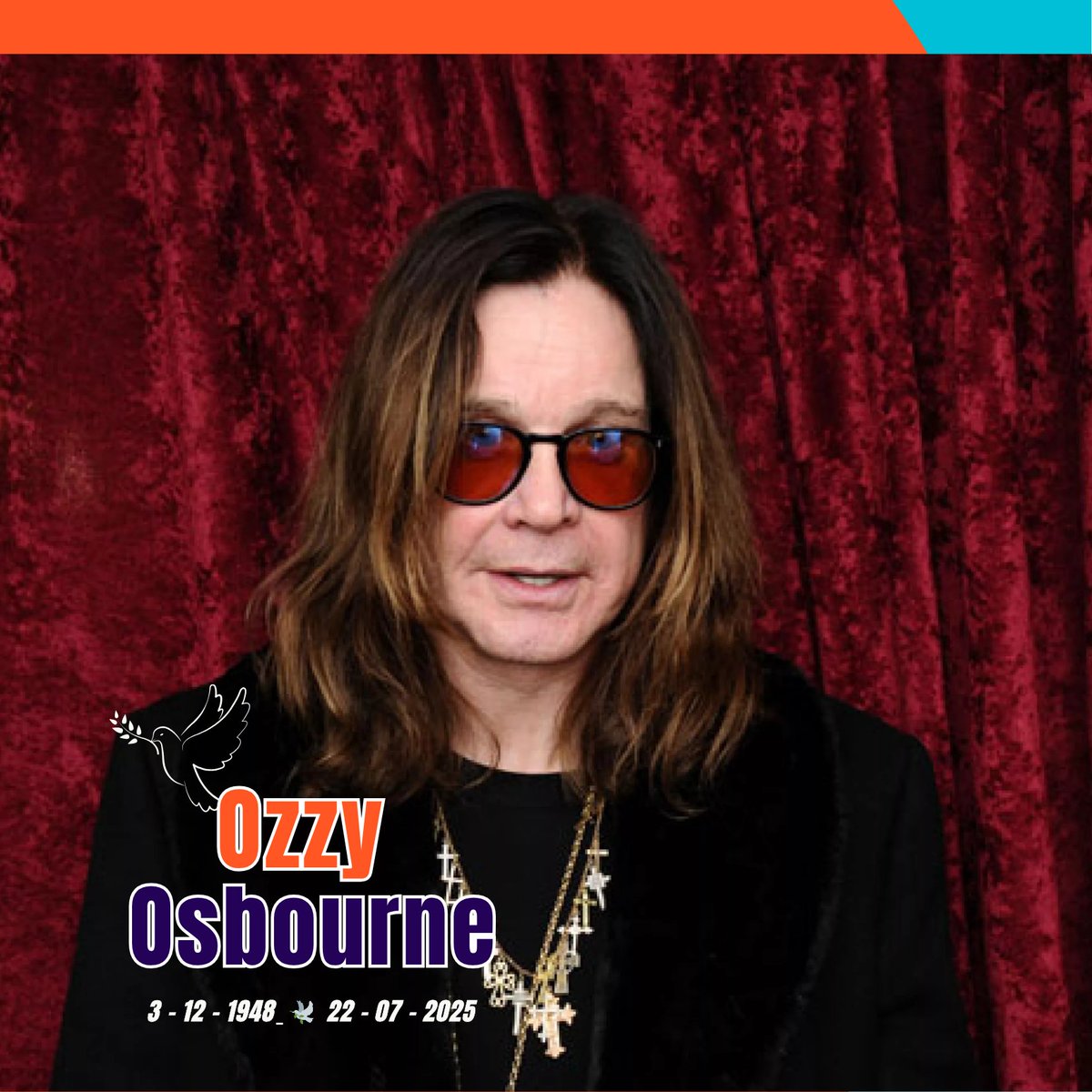 la100autlan's tweet photo. En paz descanse Ozzy Osbourne  🕊🦇

El legendario vocalista de Black Sabbath a los 76 años ha dejado una huella imborrable en la historia del rock y heavy metal. El 🌎 de la música está de luto. Hasta siempre, John Michael Osbourne. https://t.co/iKa8gOfvwz