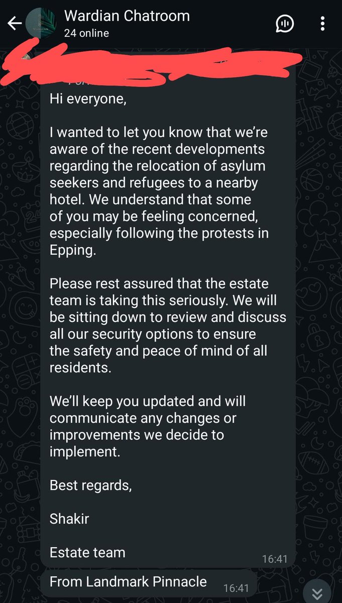 ArchRose90's tweet image. This is a message residents in the Wardian London, next to the Britannia, received regarding the illegal migrants.
Residents in the Wardian London pay a lot for a luxurious penthouse. Now the residents, particularly females, feel less safe. Absolutely appalling.