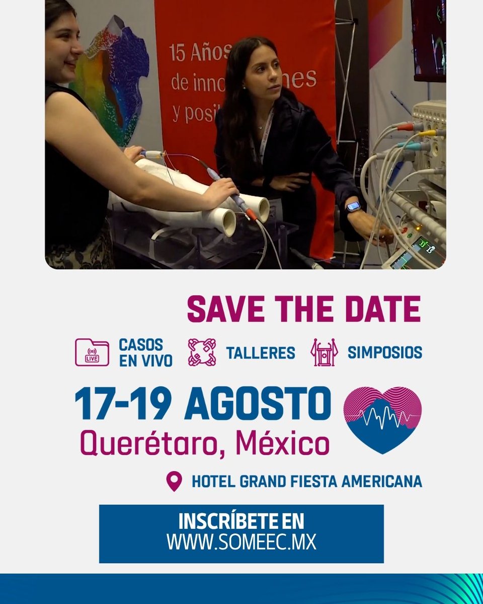 🫀 En cardiología, cada decisión cuenta.
Actualízate, conéctate y salva vidas a través del conocimiento.
📍 Congreso Mexicano de Arritmias 2025
🗓 17–19 agosto | Querétaro
👉 someec.mx/socios/registr…
#ArritmiasMX2025 #SOMEEC #CardiologíaLatam #Electrofisiología