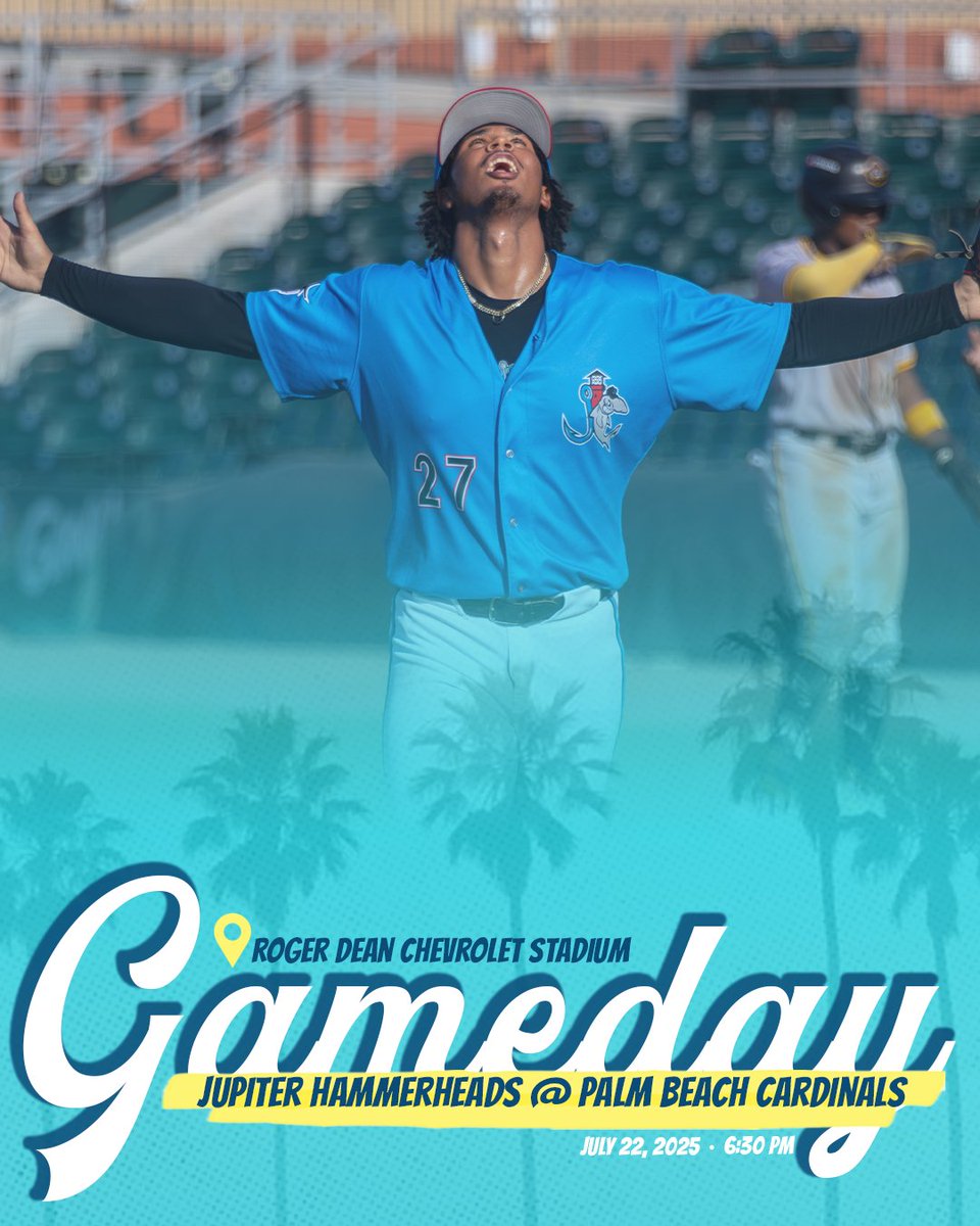 GoHammerheads's tweet image. Back for another "Duel of the Dean!"
🆚 @GoPBCardinals
⏰ 6:30 PM (Broadcast begins at 6:20 PM)
🏟️ @RDCstadium
📺 MiLB.TV, @MiLB App, and Bally Sports Live
📻 milb.com/palm-beach/fan…
🎟️ mlb.tickets.com/?agency=JUPV_P…
#Makingwaves #Hammertime🦈
