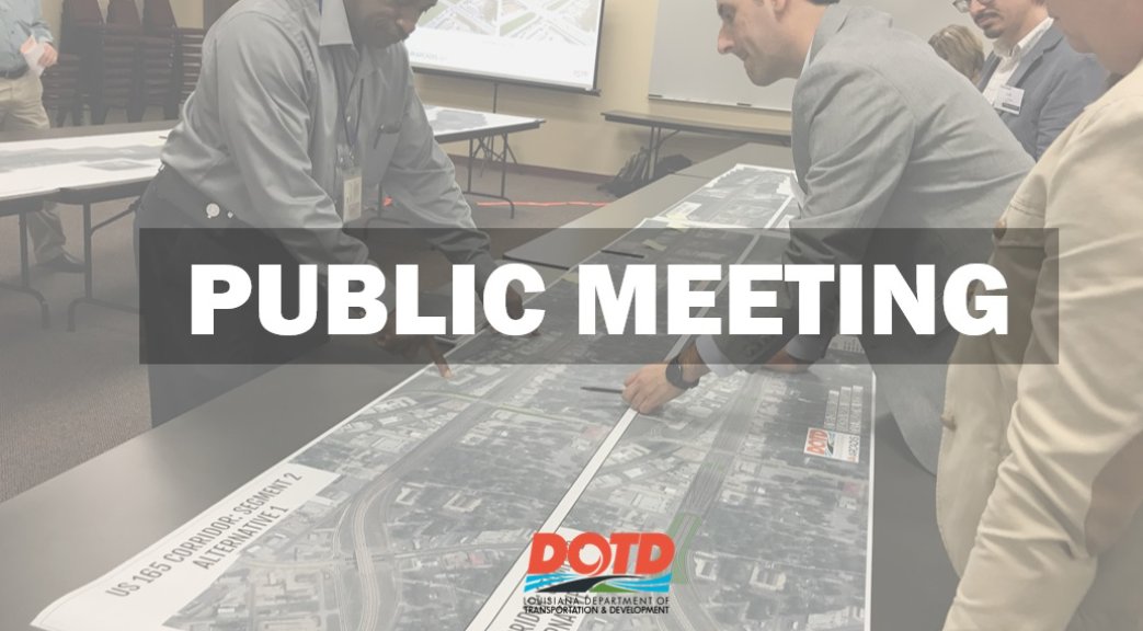 La_DOTD's tweet image. MONROE- DOTD will host a public meeting in order to provide information regarding an upcoming asphalt overlay & road diet project.
Tuesday, August 5
4:30 p.m. – 6:00 p.m.
Harvey H. Benoit Community Center
1700 Oaklawn Drive
Monroe, LA 71202
🔗wwwapps.dotd.la.gov/administration…