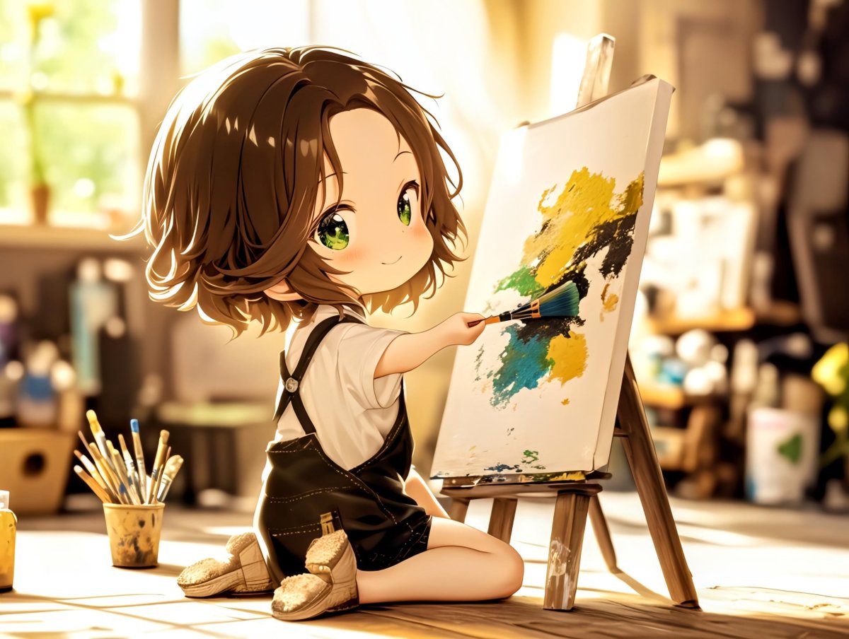 tsukuyomi2021's tweet image. 「ちびのアトリエ🎨」

#nijijourney #midjourney #AIイラスト #AIart #AIアート