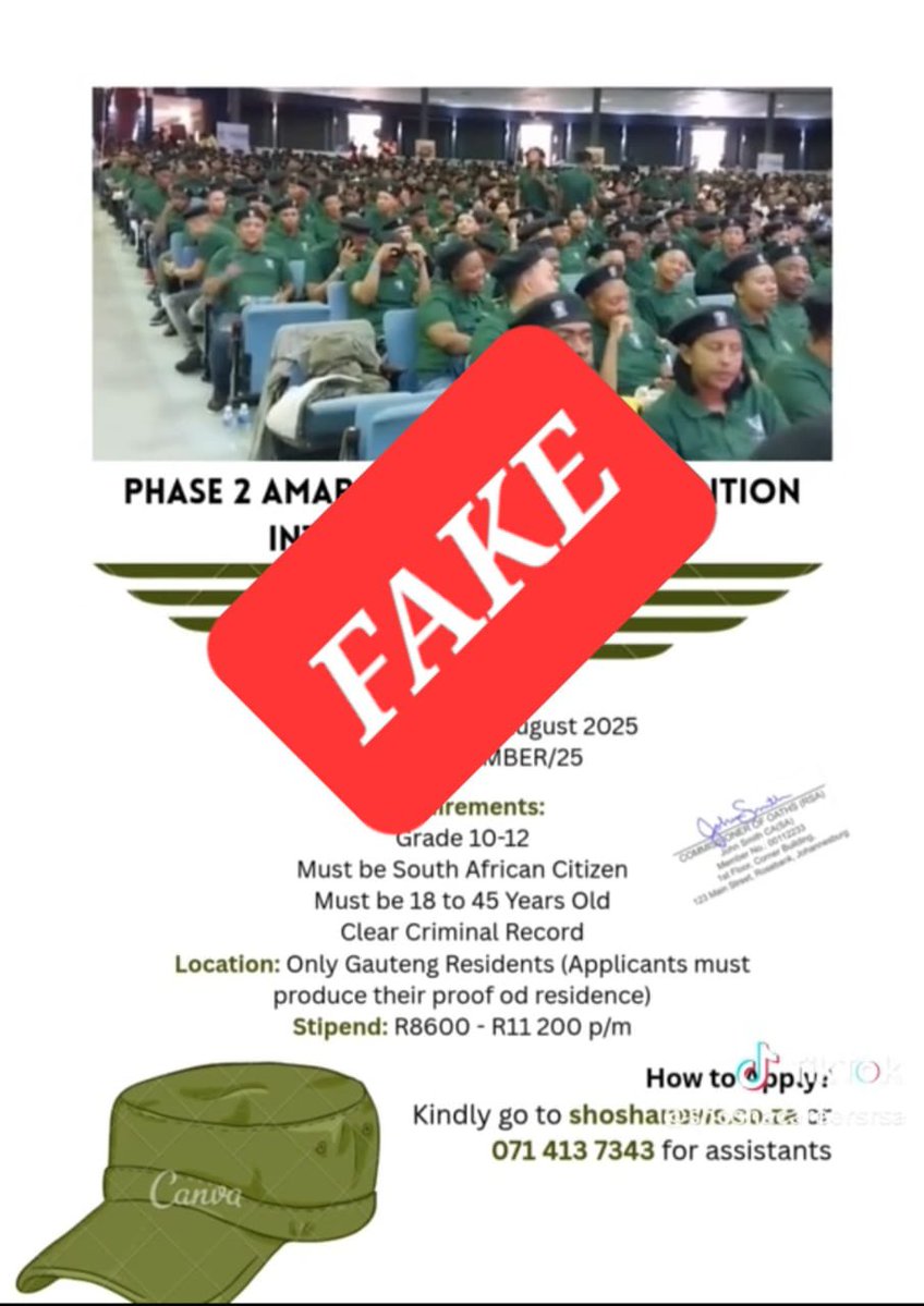 GP_CommSafety's tweet image. Beware of Fake Job Adverts on the Gauteng Traffic Wardens Programme!
The Department would like to warn the public of fake social media posts regarding the ‘Crime Prevention Wardens’ job openings. There are currently NO official vacancies advertised for the Crime Prevention…