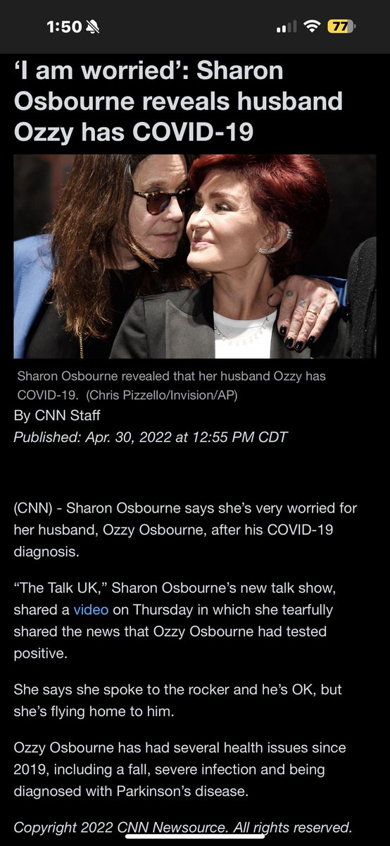 envidreamz's tweet image. Ozzy possibly had covid asymptomatic a time or two prior to ‘22 since his wife had it in ‘21.Ozzy finally got a confirmed covid diagnosis in ‘22. Also some talk about him never or not yet admitting to getting vaccinated to Covid as of April ‘21.