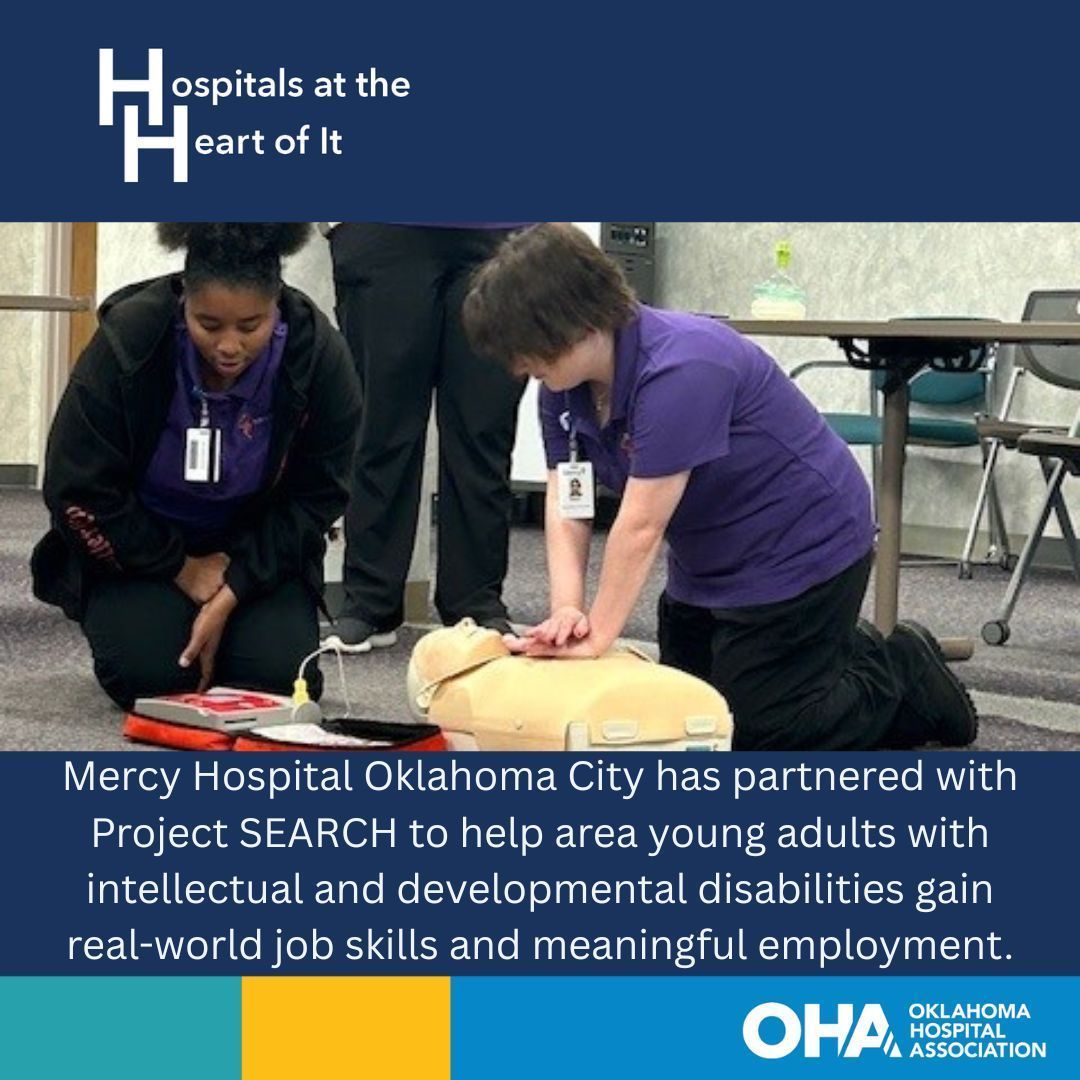 Since 2010, Mercy Hospital OKC has partnered with Project SEARCH to help young adults with disabilities gain real-world job skills. Each year, 8-10 students receive training, with 17 interns hired to date. #HospitalsAtTheHeartOfIt
buff.ly/nRsQXNw