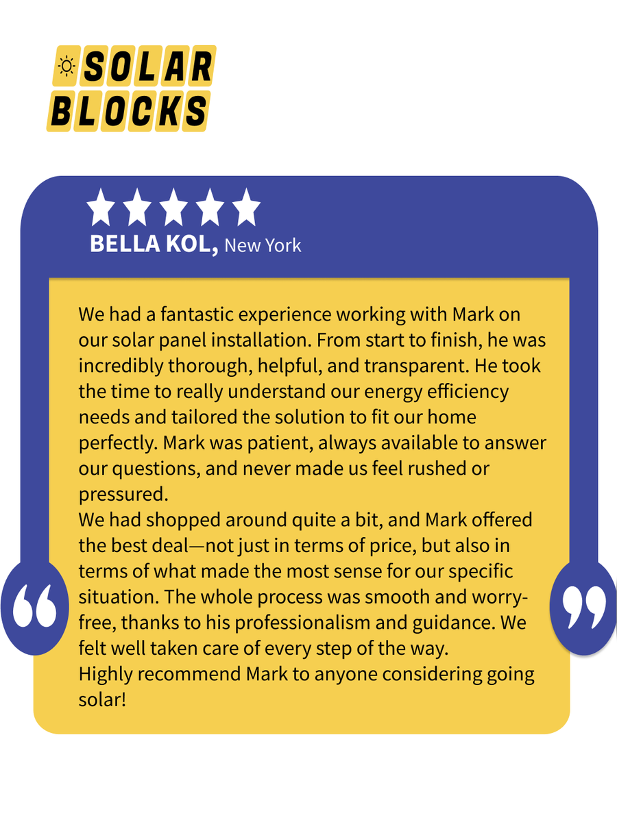 solarblocks's tweet photo. At Solarblocks, happy clients are our greatest reward.

Their satisfaction is the reason we do what we do.

#Solarblocks #solar #solarinstallers #solarenergy #solarinstallation #solarpanels #CustomerReview  #SolarPower #CustomerSatisfaction #newyork #newyorkcity #us #usa https://t.co/0GEpfAVw4O
