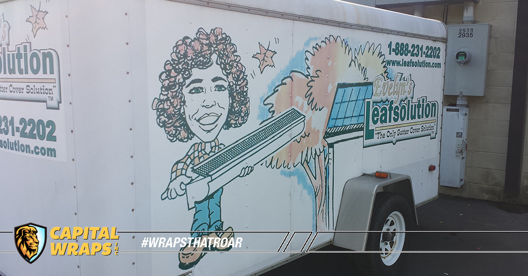 Capitalwraps's tweet photo. Before &amp; After: Evelyn's Gutter Solutions got a major branding upgrade from us! 🚐 Transformed their trailer &amp; van from hand-painted to modern, eye-catching wraps. Talk about a glow-up! #Rebranding #VehicleWraps #LocalBusiness https://t.co/galVWxEf3p