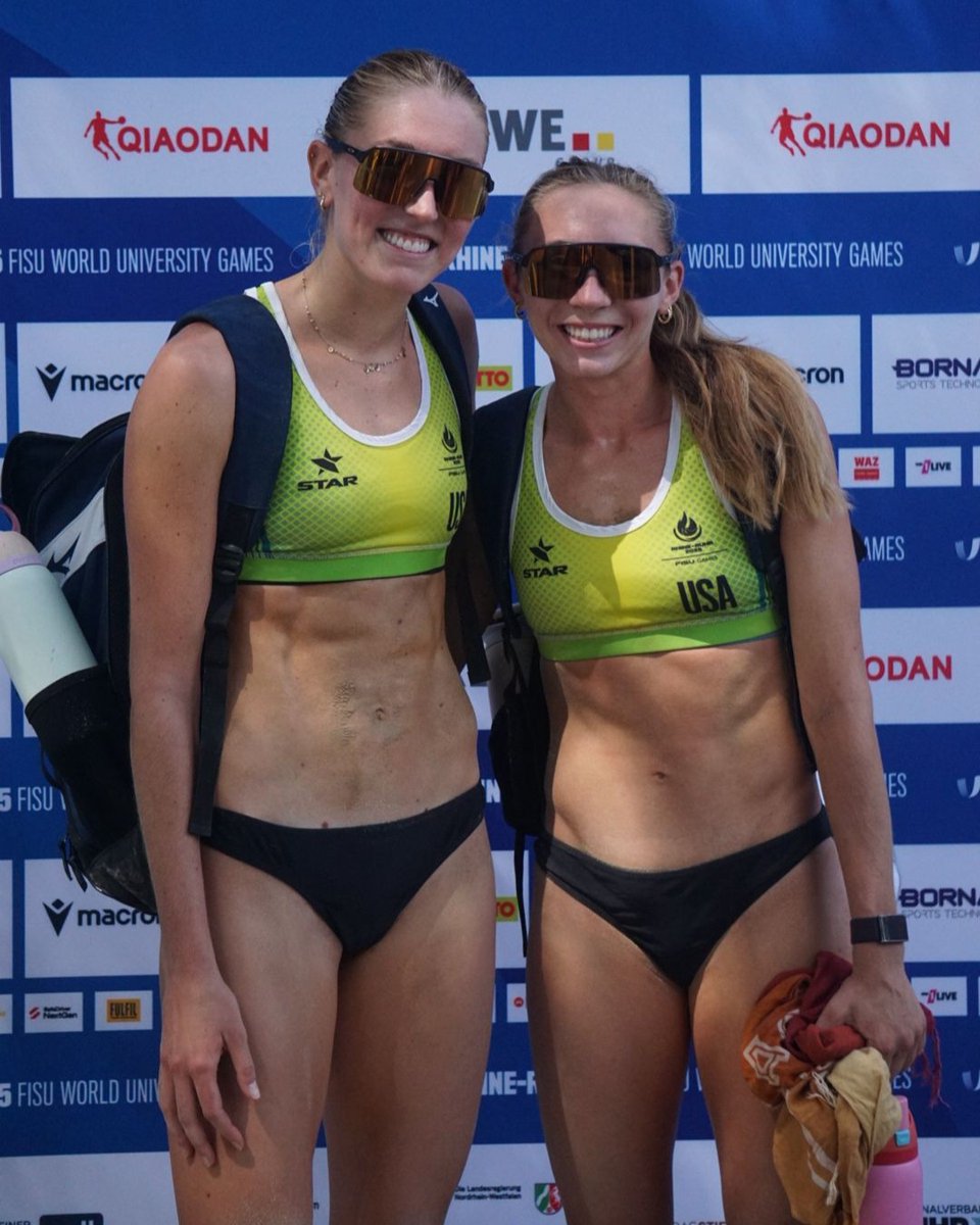 USAVBeach's tweet image. Day 2 Results from World University Games:
Thomas Hurst / Gage Basey ๐บ๐ธ defeat Romania ๐ท๐ด in straight sets (21-19, 21-12). Next up: Germany ๐ฉ๐ช
Alexis Durish / Audrey Koenig ๐บ๐ธ defeat Japan ๐ฏ๐ต in straight sets (21-9, 21-14). Next up: China ๐จ๐ณ
Schedule ๐ go.usav.org/44XqI2