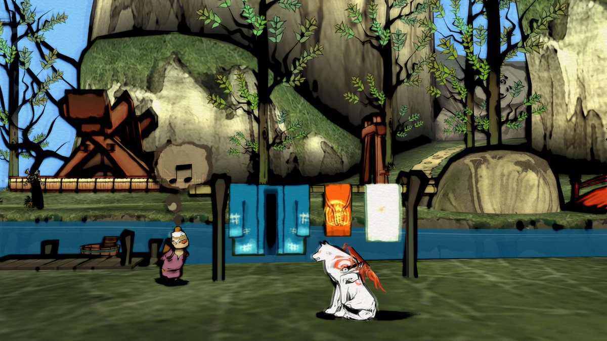 The summer sun is great for drying laundry…and a little sunbathing for Amaterasu!