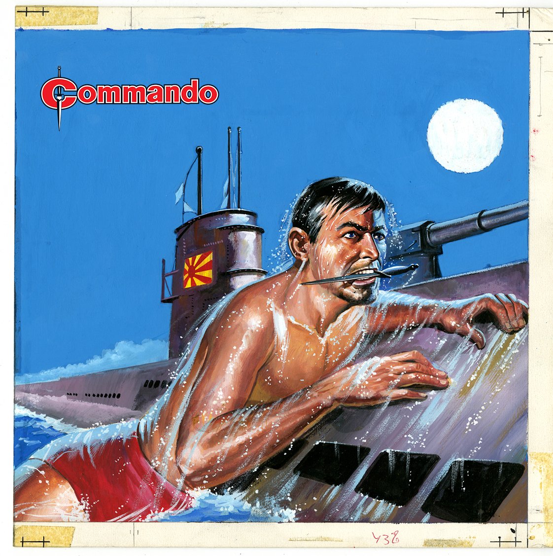 CommandoComic's tweet image. The Japanese sub commander was satisfed as he gazed at the British destroyer he’d just torpedoed. Yet, already gliding through the sea, leaving no ripples, making no noise, came a British secret weapon – the man they called ‘The Human Torpedo’. Issue 5876 is out soon! - QM