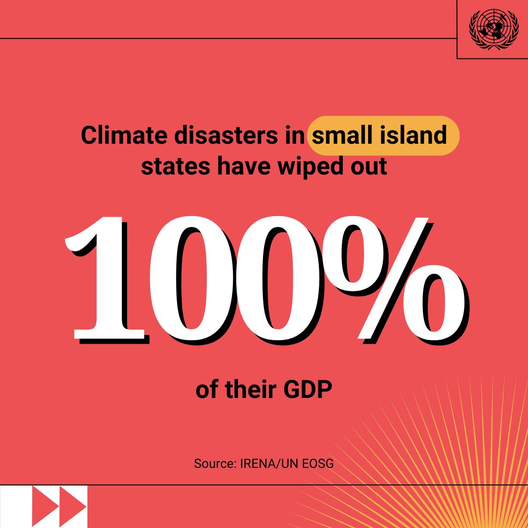 UNDRR's tweet image. Losses from extreme weather events are staggering & the most vulnerable are paying the highest price, said UN S-G Antonio Guterres.
Do the maths: The economic case for #ClimateAction to minimize damages is clear. ➡️ ow.ly/KLe850WtruS