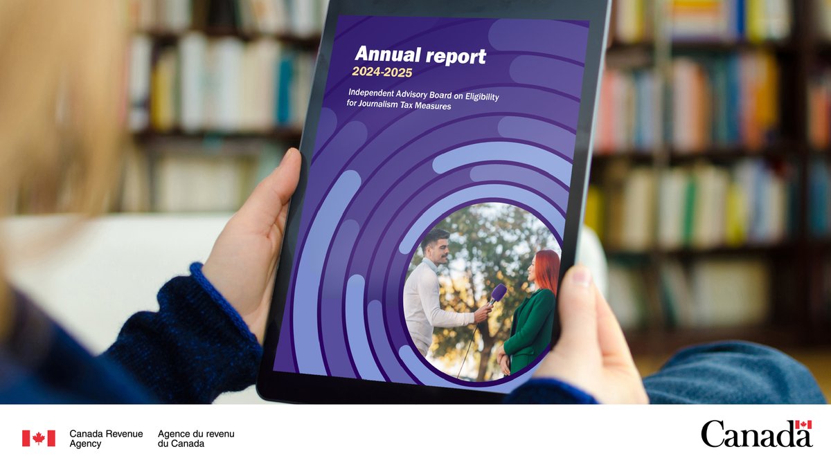 CanRevAgency's tweet image. 📢 Learn how the Independent Advisory Board on Eligibility for Journalism Tax Measures supported the journalism industry this past year in its annual report.➡️ ow.ly/K4wn50WtxjC #CdnTax #CdnMedia