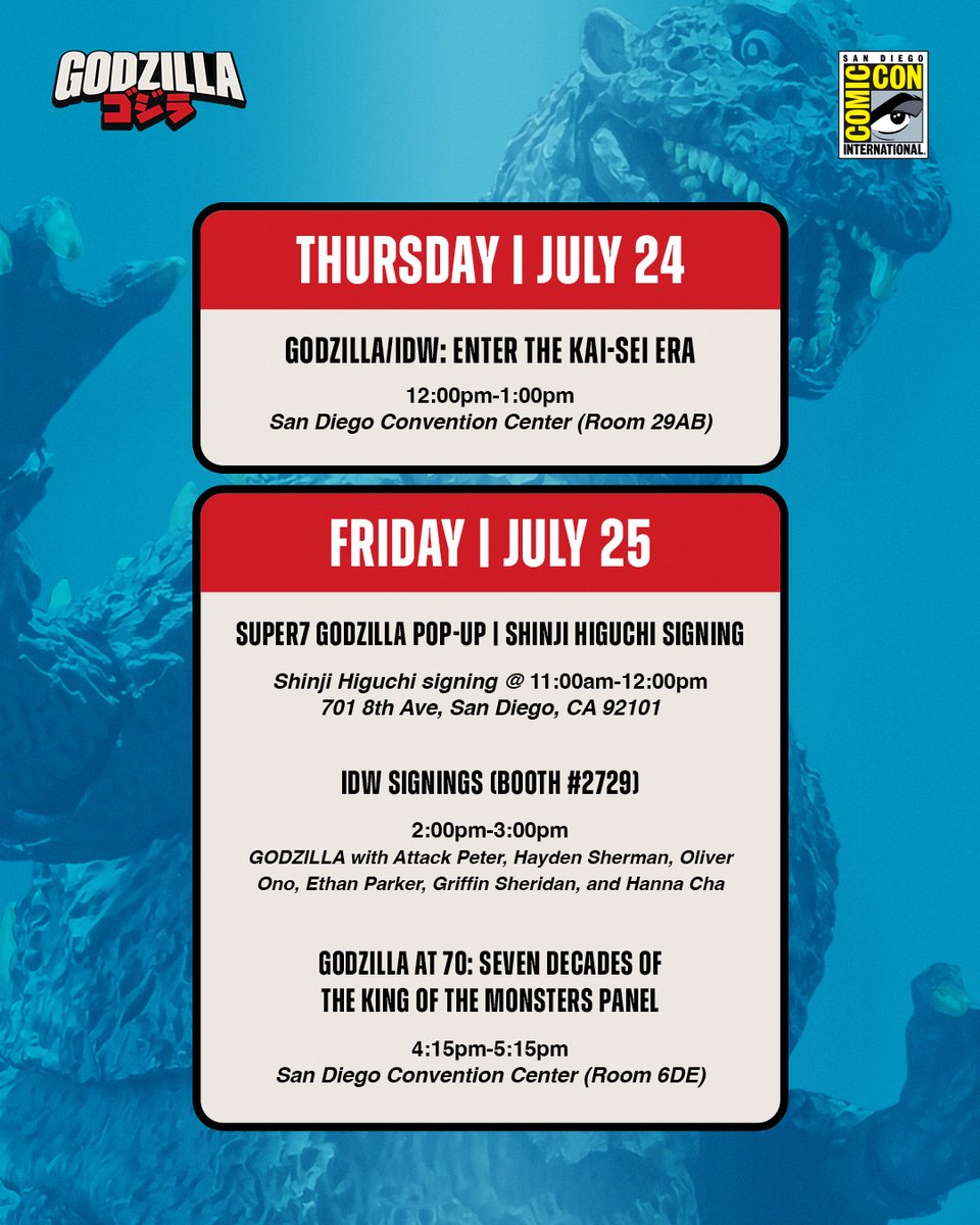 Godzilla_Toho's tweet image. Don't miss the King of the Monsters at Comic-Con! Save the schedule here: ow.ly/m26650WtvE7