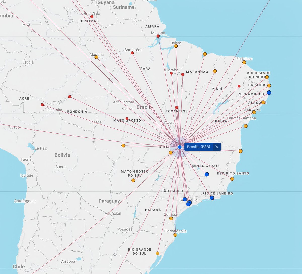 BrilliantMaps's tweet image. Fun Fact: Brasilia, Has Direct Flights To All Brazilian State Capitals
brilliantmaps.com/brasilia-fligh…