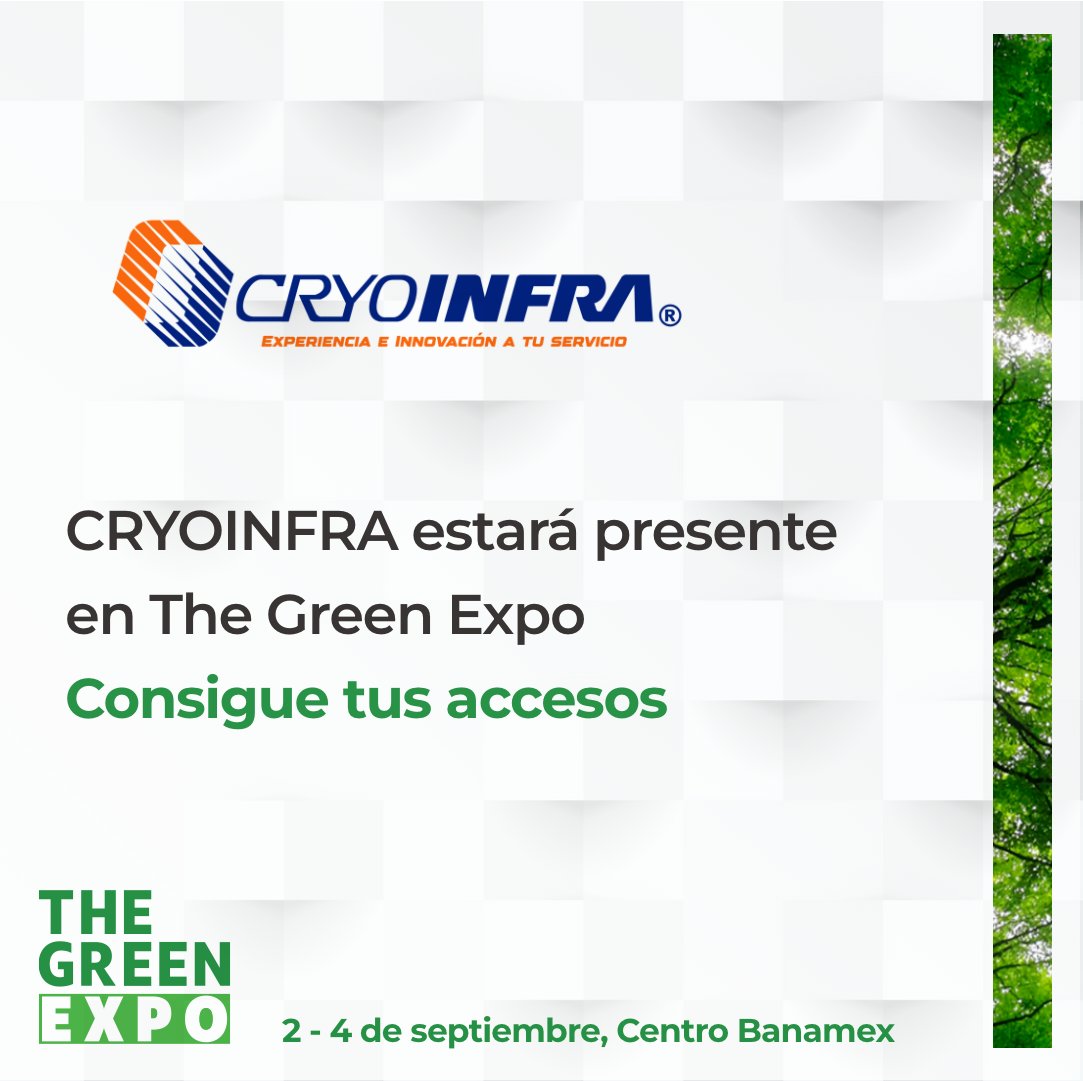 Grupo Infra con casi 100 años impulsando la industria y la salud en México, llega a The Green Expo.
Conecta con expertos para generar valor ambiental y competitivo.  
Regístrate aquí:  f.mtr.cool/aoxcldzeih 
 Del 2 al 4 de septiembre en Centro Banamex