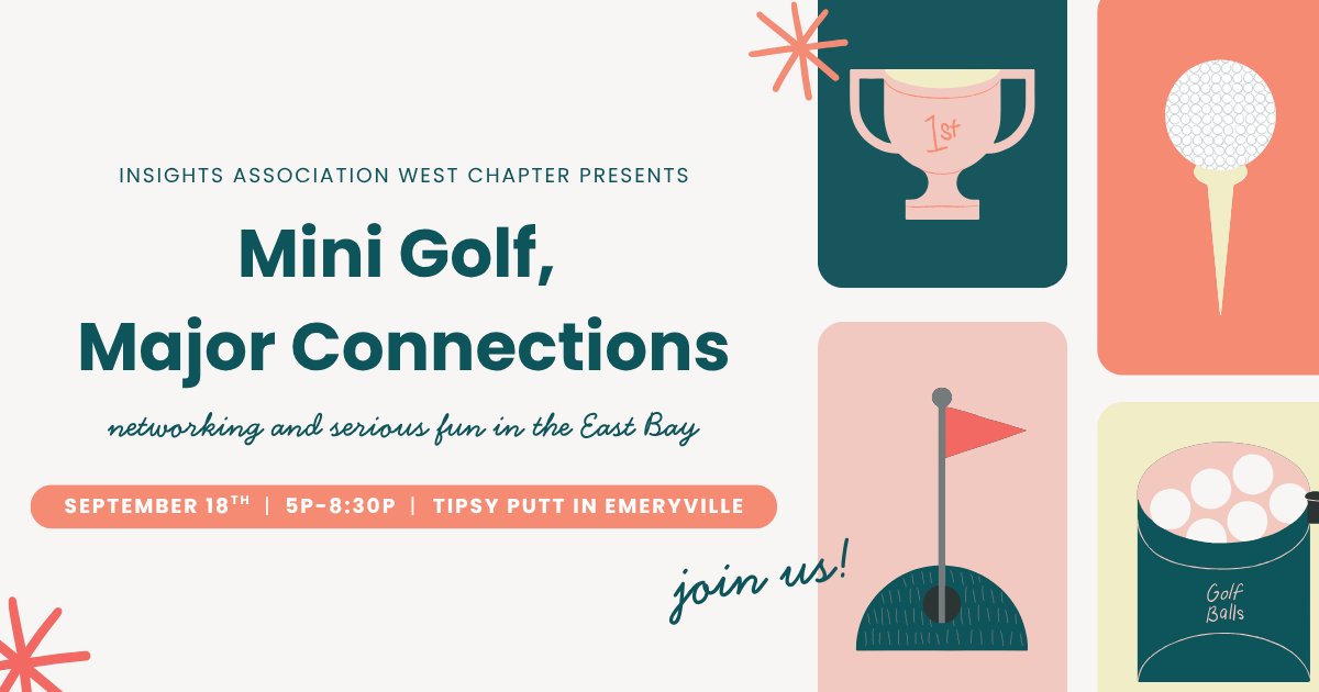 Whether you’re aiming for a hole-in-one or just great conversation, you’re invited!
Sept 18 → IA West at Tipsy Putt: unlimited games, food &amp; drinks, and insights connections.
🎟️ eventbrite.com/e/mini-golf-ma…
#IAWest #FaceToFaceMRX #Networking #Insights #mrx