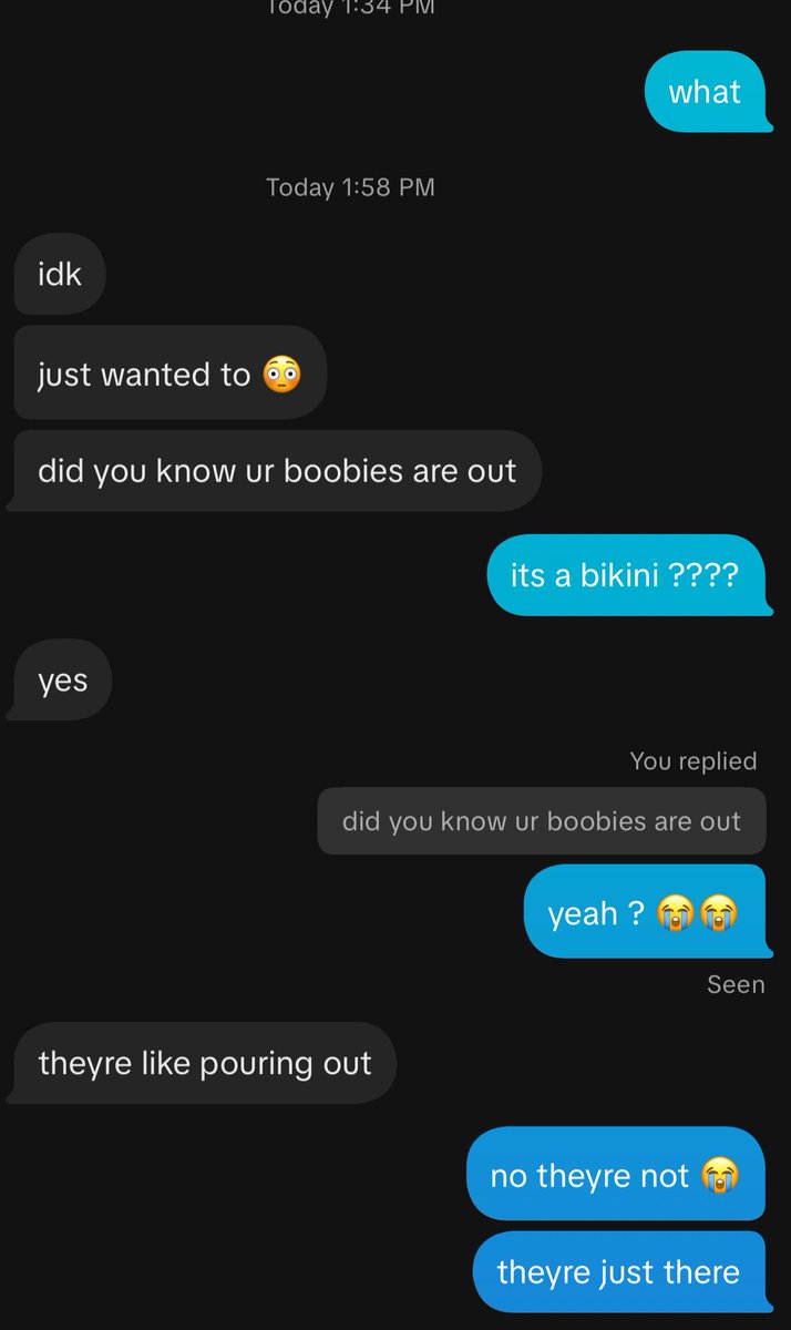 hate when people do this like wtf am i supposed to wear no matter what i wear my boobs will show, im not purposely taking them out