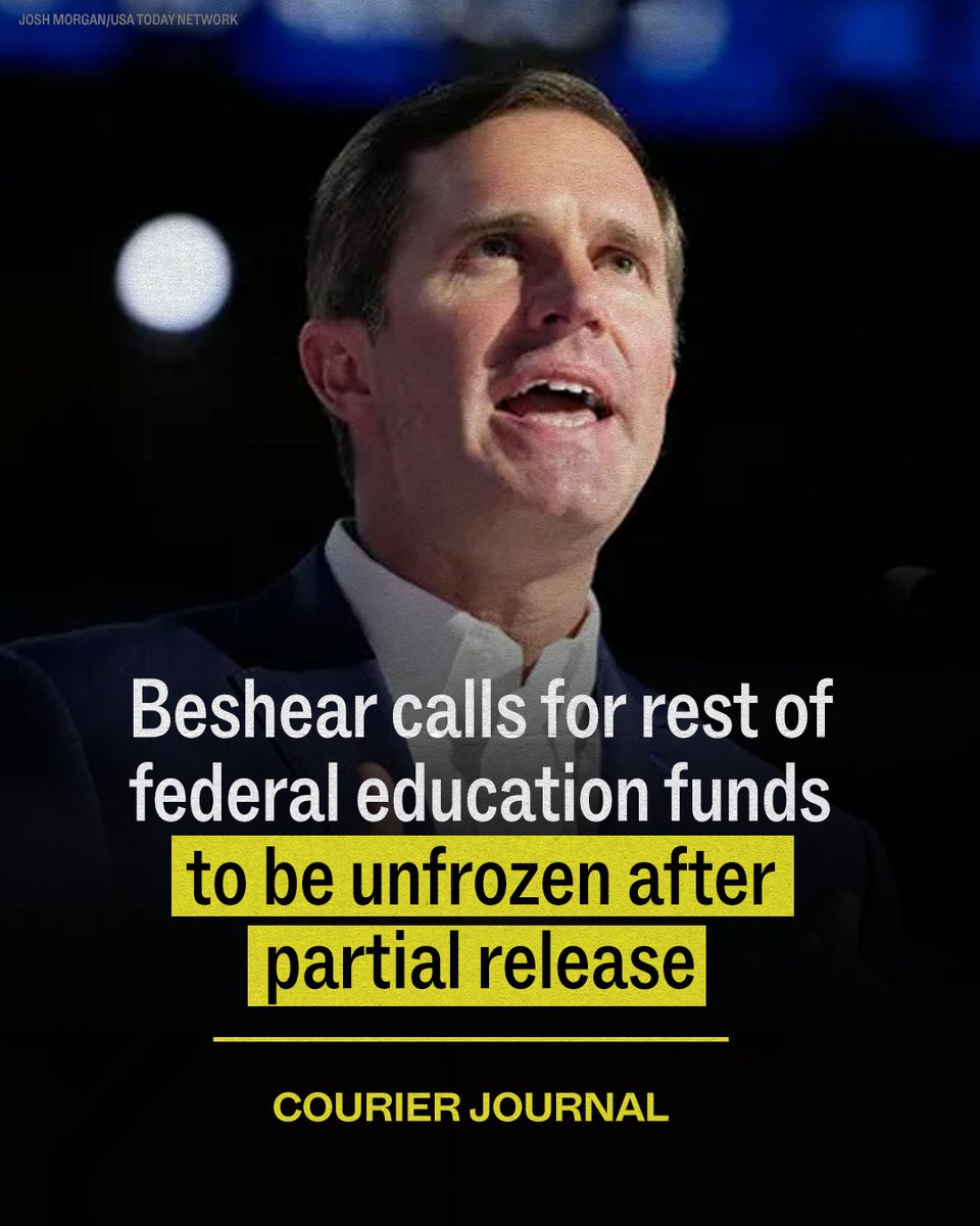 DemGovs's tweet image. Our students and teachers deserve every single penny of the resources owed to them by the Department of Education.
That’s why Dem Govs like @AndyBeshearKY are demanding the release of all of the funds promised to our schools.