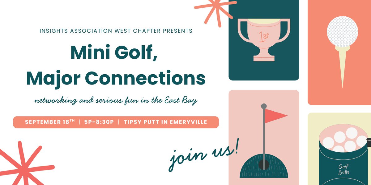 Insights pros love a challenge. So join us for a night of putting, mingling &amp; connection.
Thurs, Sept 18 at Tipsy Putt: unlimited games, food, drinks &amp; great people.
🎟️ eventbrite.com/e/mini-golf-ma…
#IAWest #FaceToFaceMRX #Networking #Insights #mrx