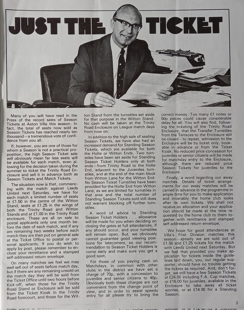 AndrewUllah's tweet image. 50 years ago I could afford to buy my first @AVFCOfficial season ticket having left school the year before at 16 &amp;amp; started my first full payed job at Raleigh Bikes Camp Lane West Bromwich #AstonVilla #VillaPark