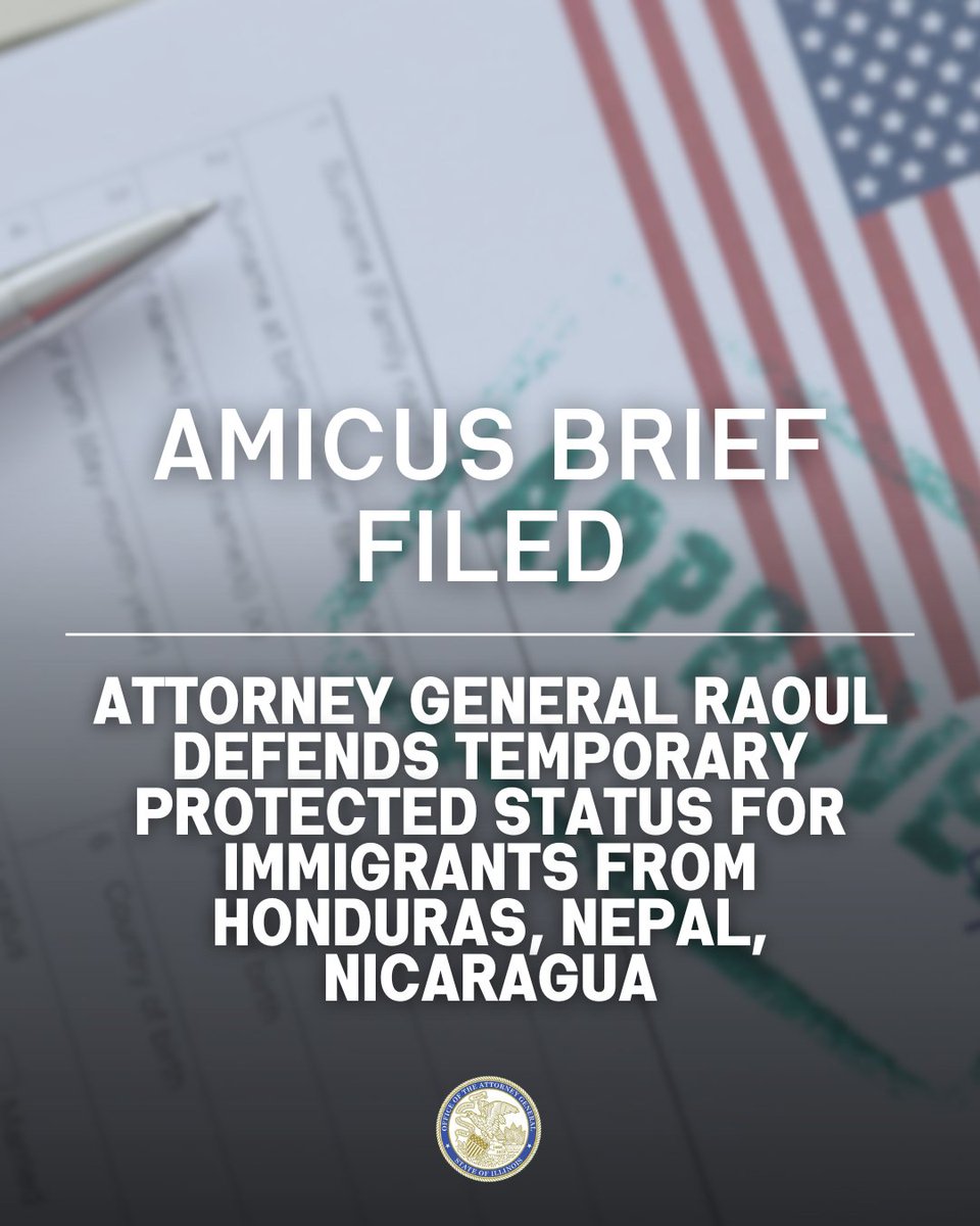 ILAttyGeneral's tweet image. People with temporary protected status have fled extreme hardship and work and contribute to their communities across the country. That's why I'm asking the court to preserve their protected status and keep their families from being torn apart: tinyurl.com/2u3wk3h9