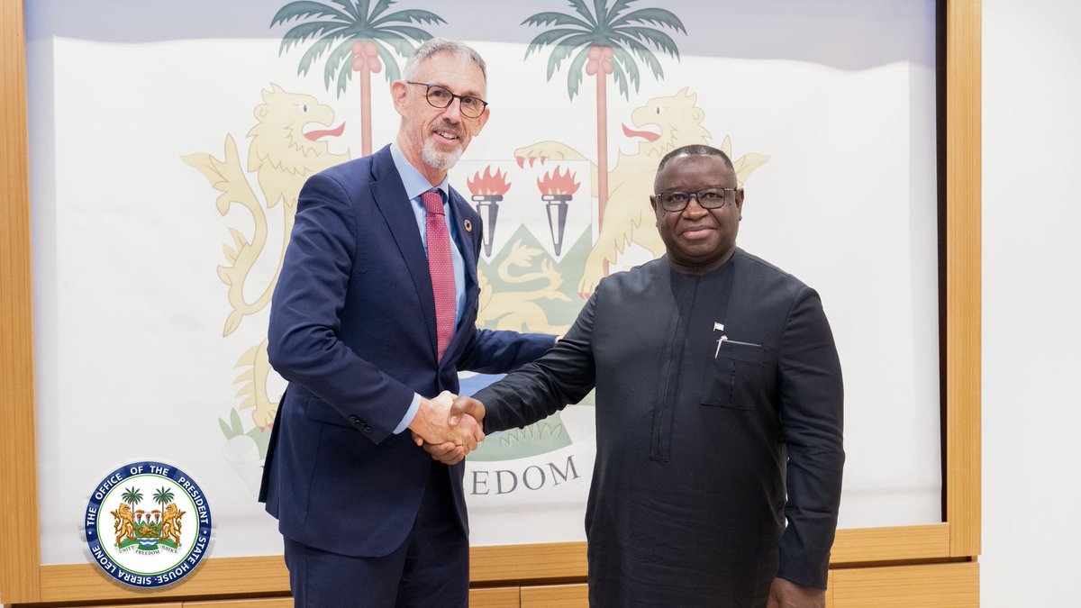 julius_maadabio's tweet image. Ambassador Aidan Fitzpatrick of Ireland has been a remarkable friend to Sierra Leone. Your dedication has strengthened our bond.
As you bid farewell today at State House, we express our gratitude for your contributions. You will be missed, and we hope to welcome you back soon.…