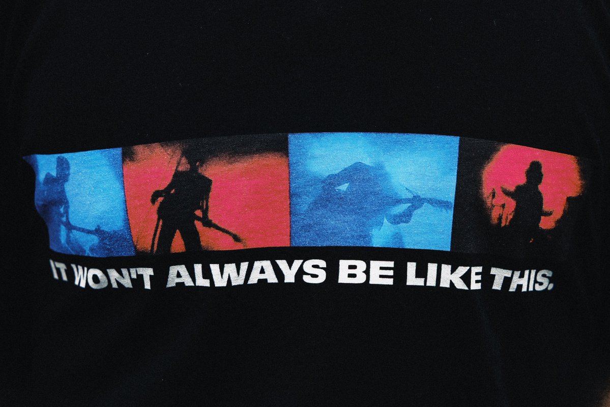 InhalerDublin's tweet image. We hear these words sang back at us from you at the shows so it felt right to have them on a tee.
Wear this one with pride and know that, by buying one, you’re raising money for @theCALMzone's work to help save lives from suicide
Available here: shop.thecalmzone.net