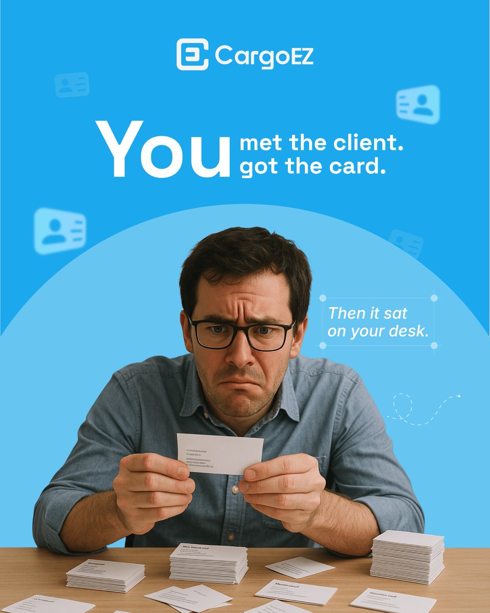 theCargoEZ's tweet image. Your desk called

It’s tired of holding onto forgotten business cards

Scan and save contacts instantly with @cargoez  Mobile

No typing. No guilt. Just clean logistics

#CargoEZ #SmartLogistics #BusinessCardScanner #FreightForwardingTech