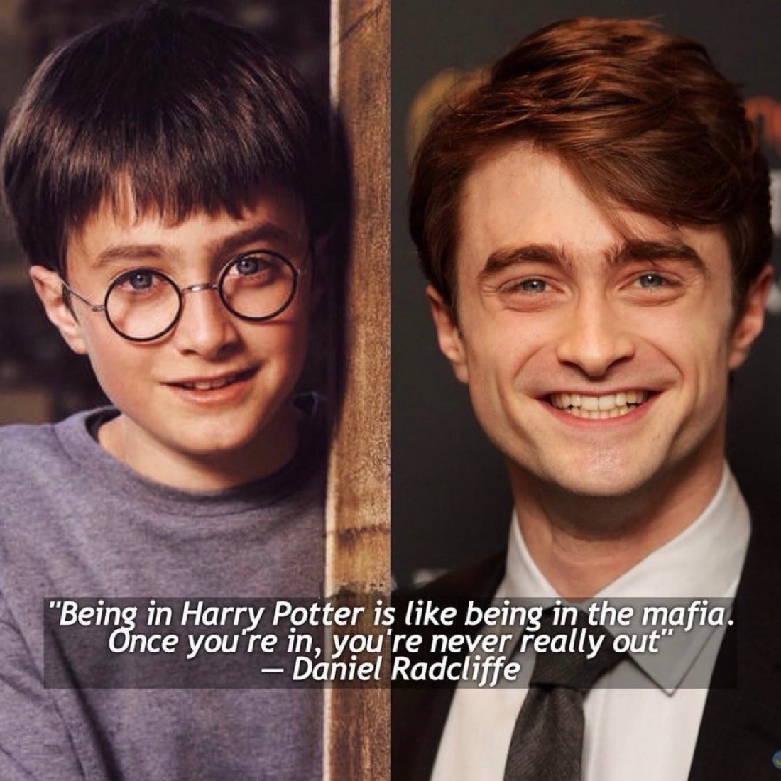 TheDailyHPotter's tweet image. “Being in Harry Potter is like being in the Mafia. Once you are in, you are never really out.” – Daniel Radcliffe
