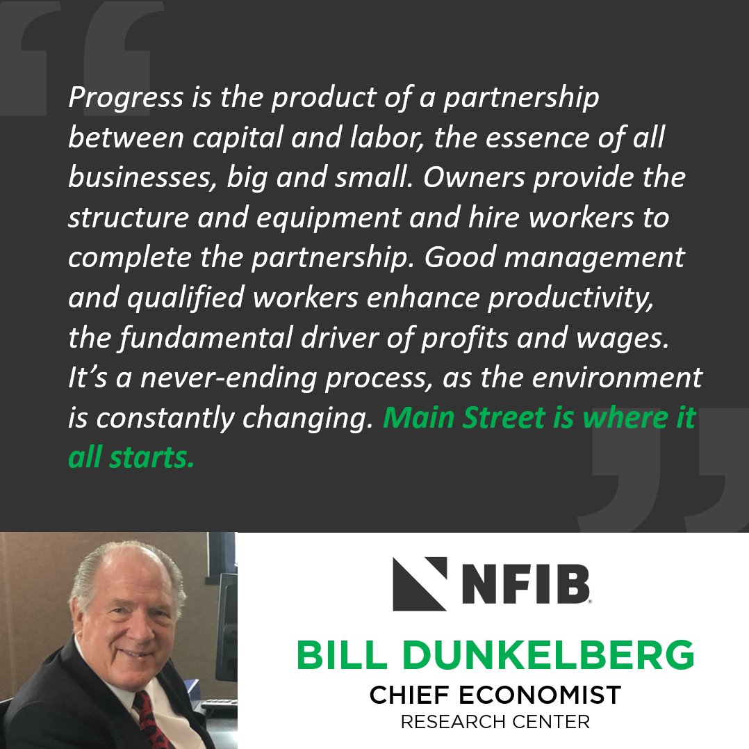 NFIB's tweet image. #NFIB Chief Economist Bill Dunkelberg penned an op-ed published by @Forbes on small business investment: “Progress is the product of a partnership between capital and labor, the essence of all businesses, big and small."
Read it here: ow.ly/8cxM50Ws4xR