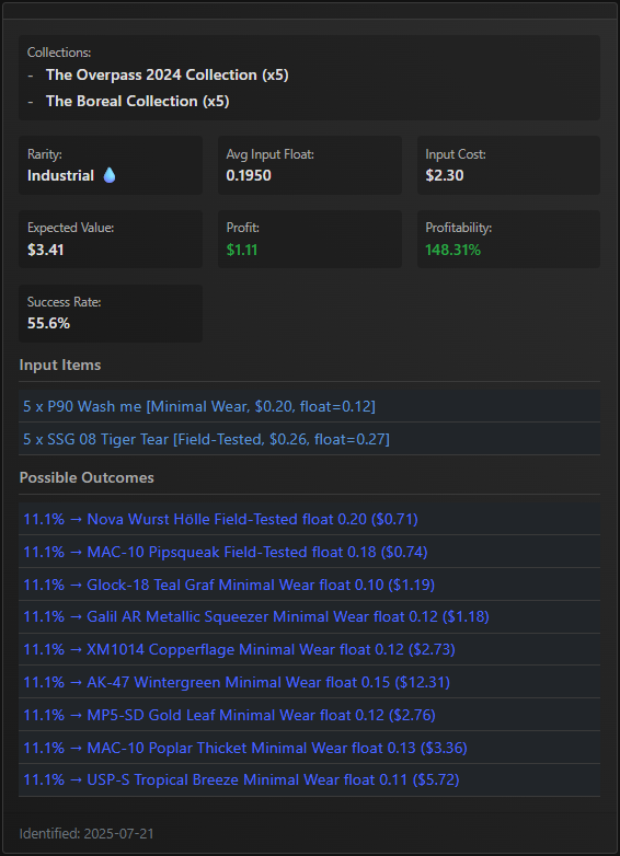 tradeuplab's tweet image. Some of the recent trade ups shared on the website 💰
tradeuplab.com/tradeups