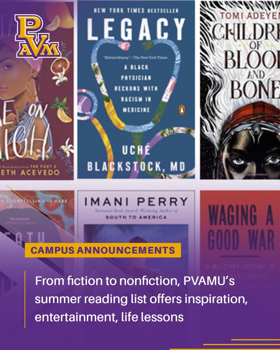 PVAMU's tweet image. Prairie View A&M University’s librarians proudly offer a mindfully curated daily reading list for book lovers this summer, focusing on Historically Black Colleges and Universities (HBCUs). Read More: bit.ly/3H0h5sb