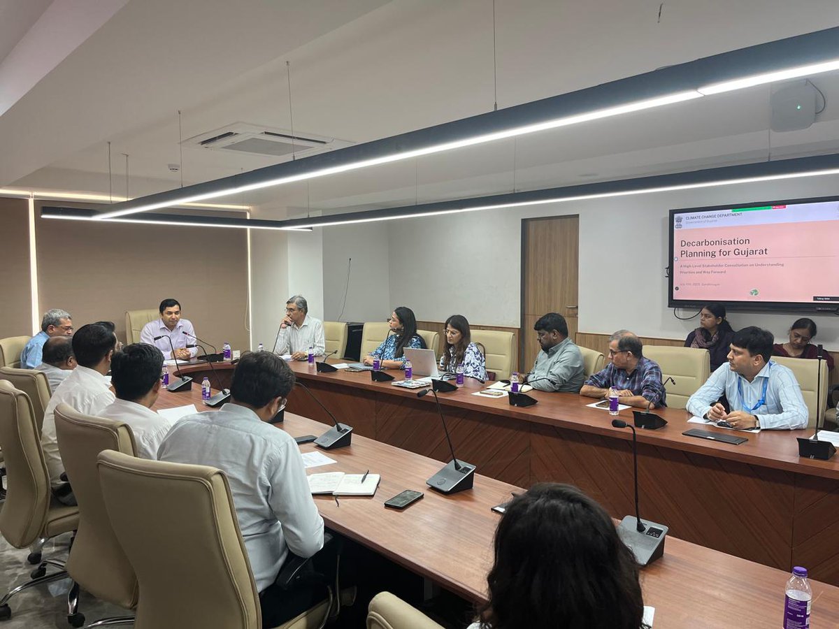 On July 11, 2025, GEDA, in collaboration with <a href="/Vasudha_Fnd/">Vasudha Foundation</a> , hosted a Stakeholder Consultation on “Decarbonisation Planning for Gujarat: Priorities &amp; Way Forward.” Chaired by Shri Ajay Prakash, IAS (Director, GEDA) and co-chaired by Shri D.M. Thaker (Member Secretary, GPCB), the