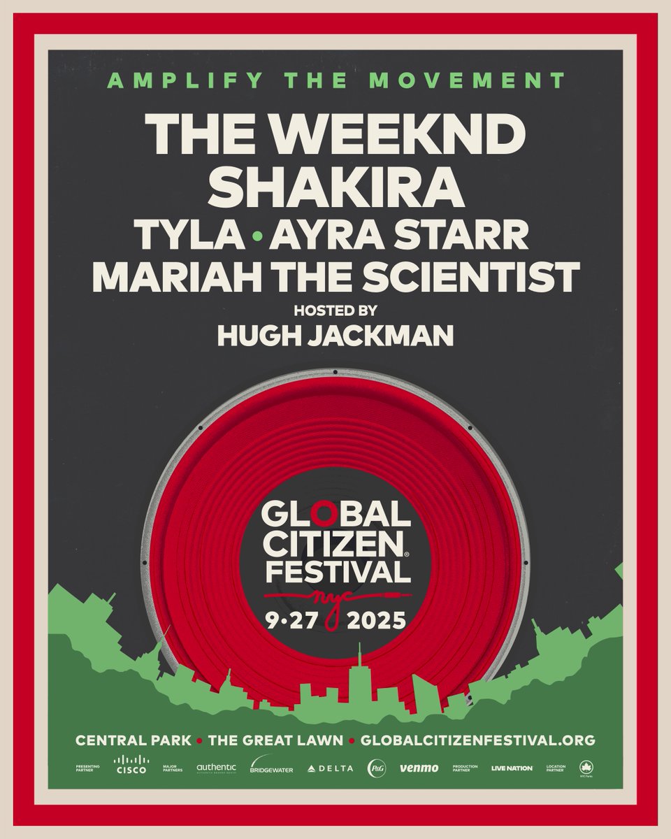 LiveNation's tweet image. We're excited to partner with @GlblCtzn to bring @theweeknd, @shakira, and more to Central Park for #GlobalCitizenFestival on September 27! This year's festival will rally to benefit communities in Africa, bring education and football to more kids with @FIFAcom, and more. Tickets…
