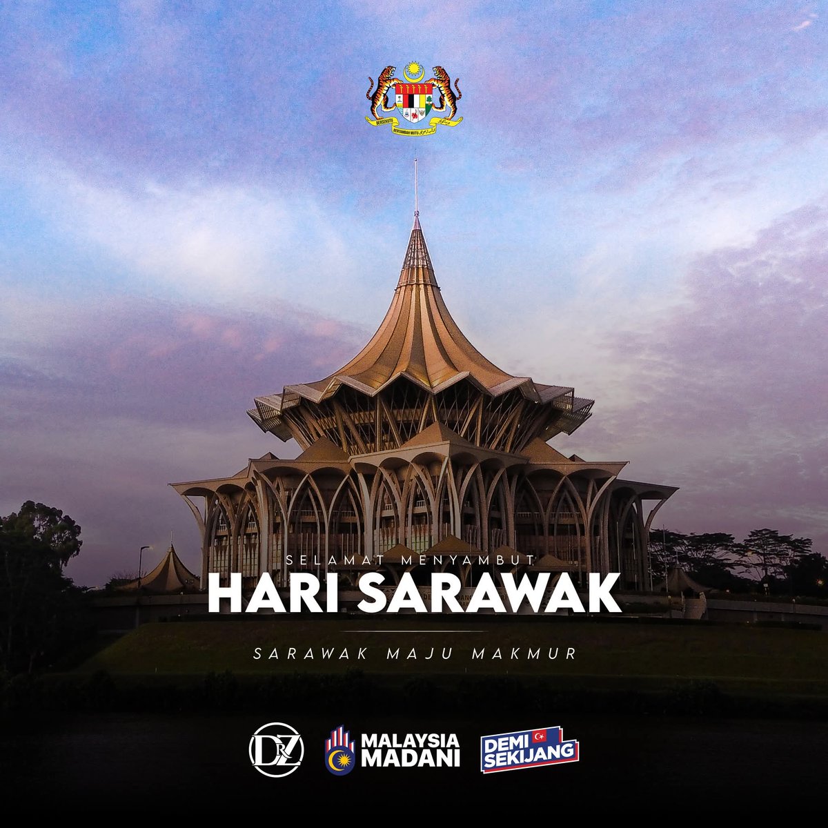 SELAMAT MENYAMBUT HARI SARAWAK KE-62

Dalam sejarah pembentukan negara Malaysia, Sarawak sentiasa menjadi tiang seri yang mengukuhkan makna sebuah Persekutuan. Negeri yang luas ini bukan sahaja penting dari sudut geopolitik dan ekonomi, malah menjadi lambang kekuatan masyarakat