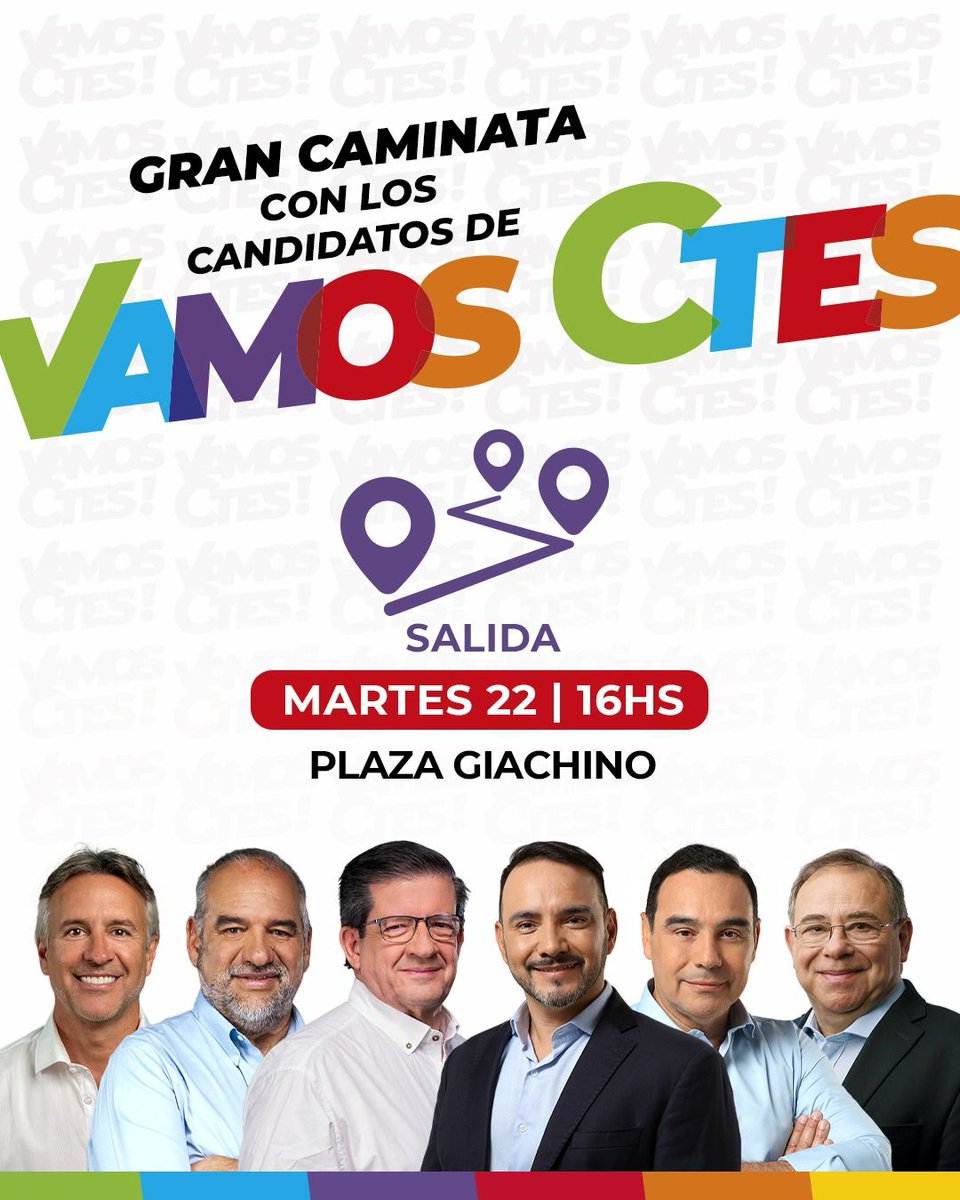 javiersaezok's tweet image. ¡Te esperamos hoy en nuestra caminata. Salimos desde Plaza Giachino, a las 16 horas!
¡Con @claudiopolich1 y @arielbaez en la Intendencia de #Capital y con @JPValdesok y @PedroBraillardP en la gobernación, sigamos construyendo juntos el futuro de #Corrientes!