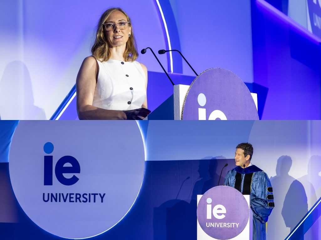 IEbusiness's tweet image. Yesterday’s graduation at IE Business School was more than a ceremony; it was a moment of momentum. 🚀
From marketing and innovation to finance and leadership: 8 programs, 7 student voices, 2 epic keynotes. One community, all chasing their #NextBestYou.