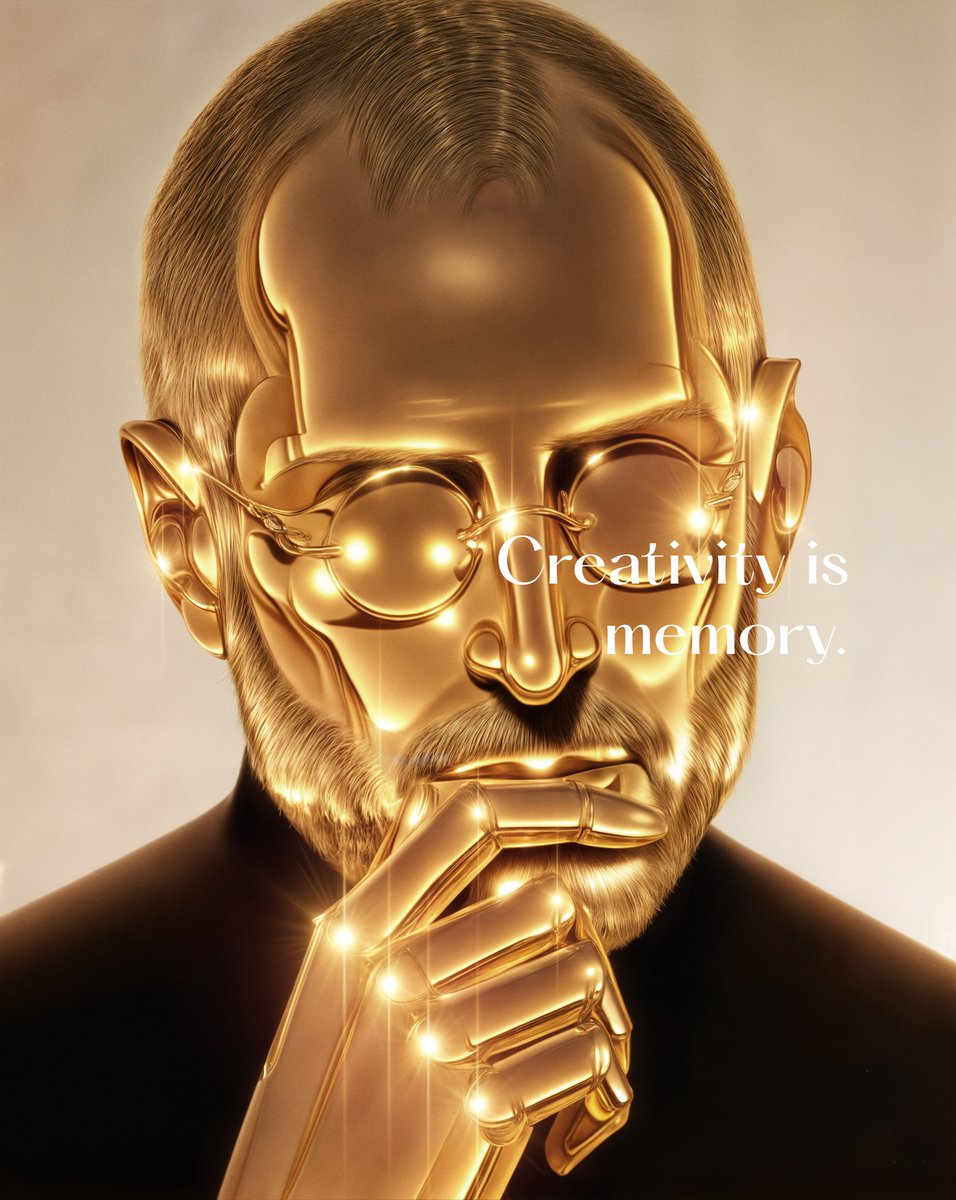 The Golden Void #13 ✨
Creativity is memory.

There are no new ideas —
only forgotten fragments waiting to be reconnected.
He didn’t invent the future.
He just remembered it…
faster than the rest.

✨

Available at <a href="/opensea/">OpenSea</a>