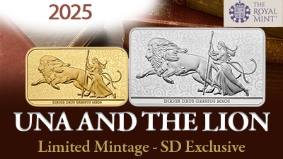 2025 Una and the Lion🦁Silver &amp; Gold Bars, masterfully struck by The Royal Mint and available at  SD Bullion.

sdbullion.com/royal-mint/una…