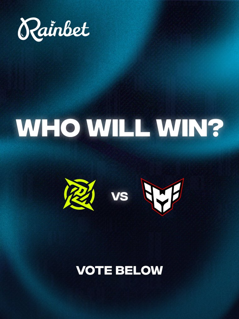 rainbetcom's tweet image. NIP vs HEROIC showdown at 18:00 CEST tomorrow!
Predict who wins below. 5 winners, $200 each Issued as a Freebet. (Include Rainbet usernames)