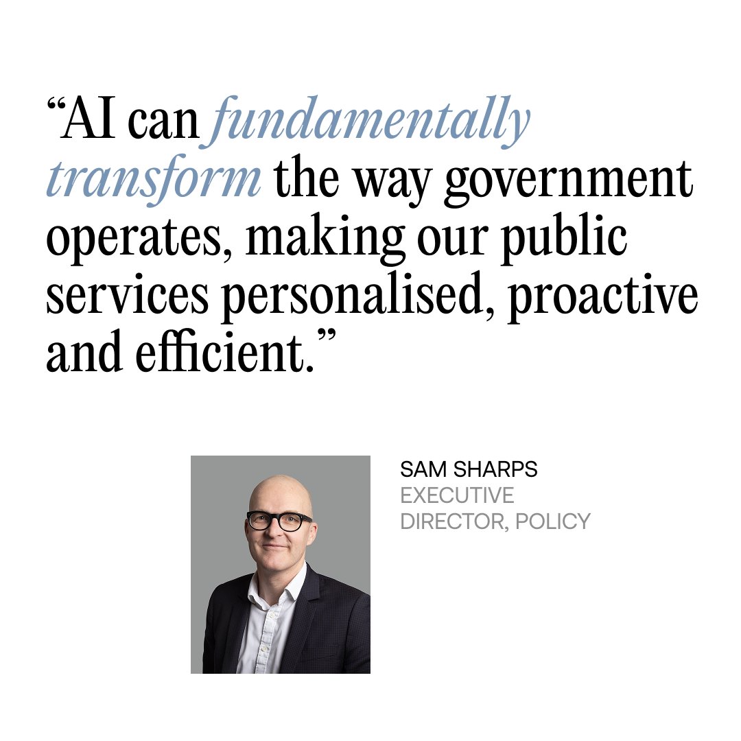 InstituteGC's tweet image. Today, the Government and @OpenAI have announced a deal to place #AI at the heart of public services.
Hear more from TBI’s Executive Director of Policy @SamSharpsTBI ⬇️
"The government is absolutely right to look at AI as a way to break the cycle of spending more for worse…