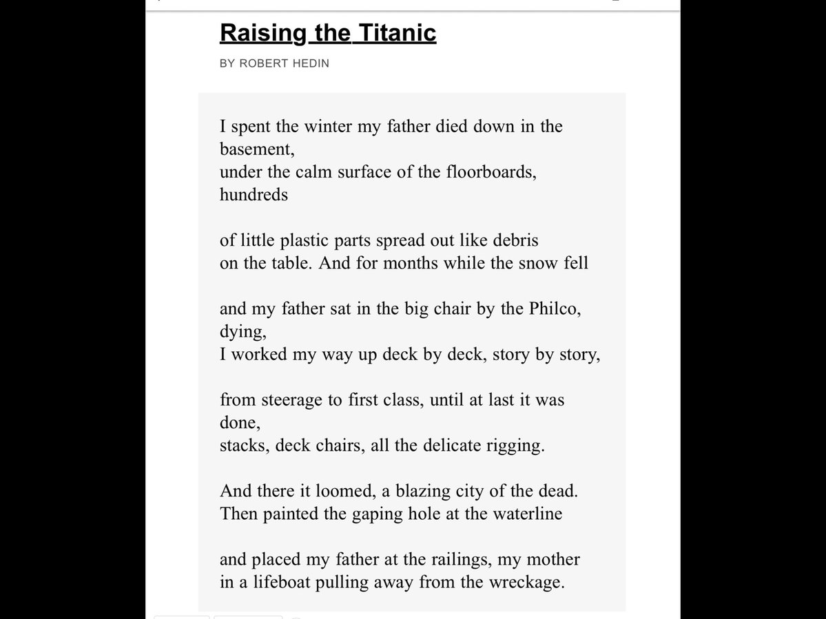 cjsarett's tweet image. Robert Hedin, “Raising the Titanic”
I worked my way up deck by deck, story by story,