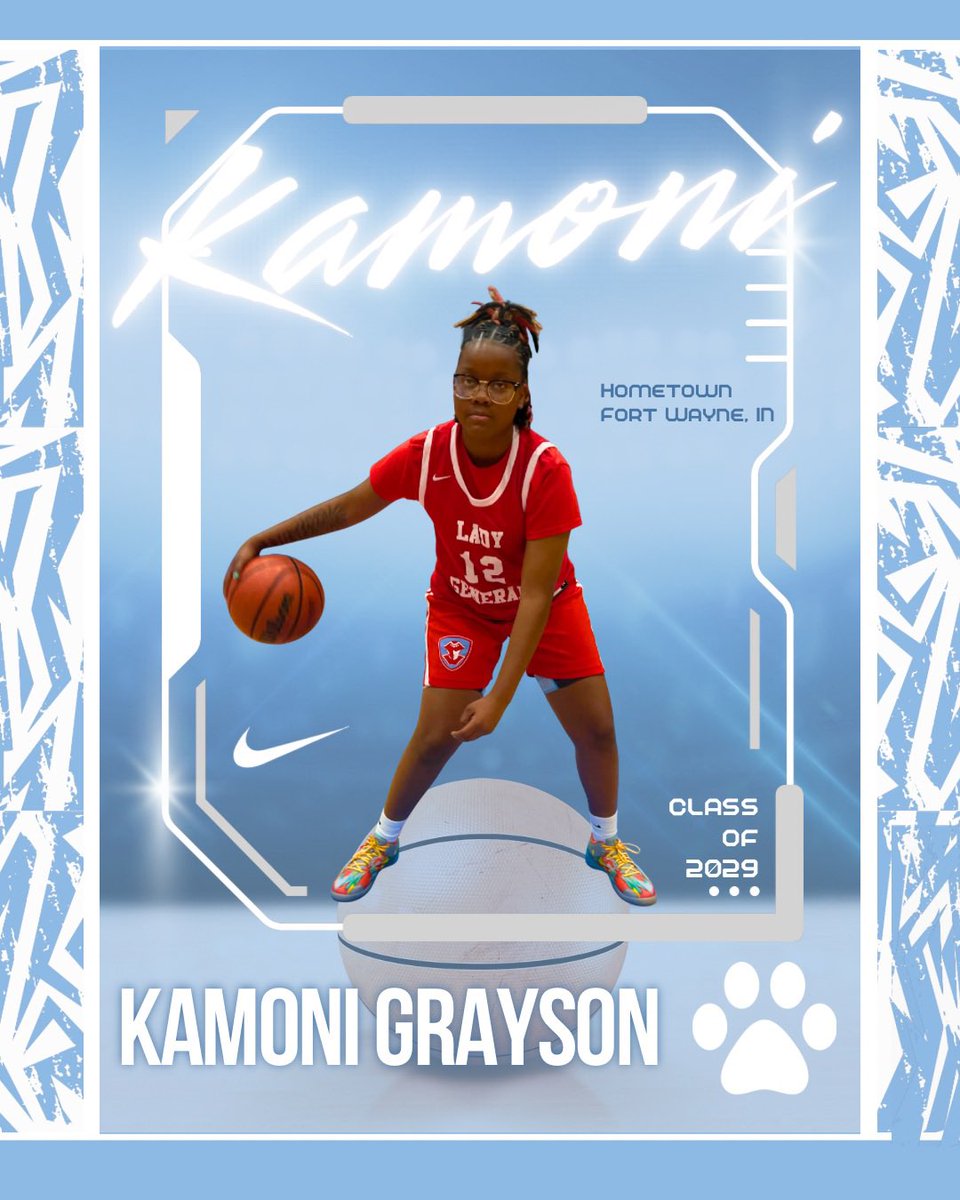 HiramCollegeWBB's tweet photo. Meet the Class of 2029! 

Kamoni Grayson
Fort Wayne, IN

Welcome to the Hiram Women’s Basketball Family, Kamoni! 

#hiramcollege #hiramathletics #hcwbb #lifeofaterrier #family #nike #studentathlete #terriers #godawgs https://t.co/HNVedj7oNT