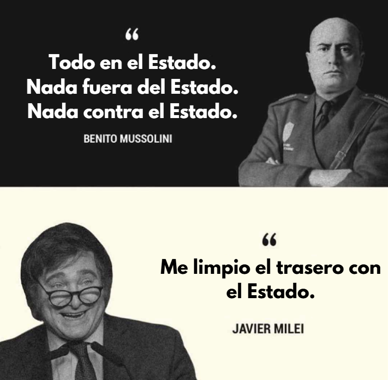 MadeInAncapia's tweet photo. "Milei es un fascista" https://t.co/jDWdPNoK9Q
