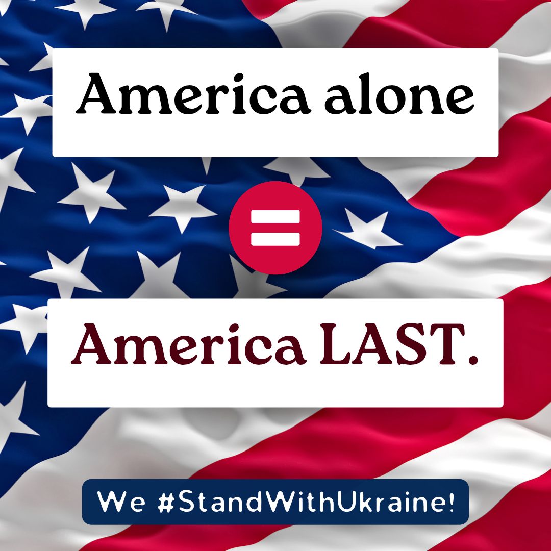 Community4UKR's tweet image. America Alone = America Last. #StandWithUkraine
Save this image and share!
Get the full meme toolkit here on our website:
bit.ly/c4uatoolkit