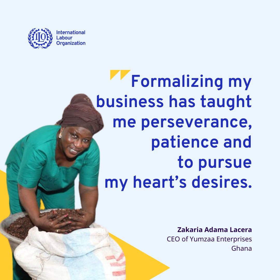 ILOAfrica's tweet image. Zakaria's inspiring journey in #Ghana shows us that formalizing small businesses can lead to big transformations.
Discover how she turned her shea butter and soap business into a success story: ow.ly/viPL50WtaxU